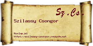 Szilassy Csongor névjegykártya